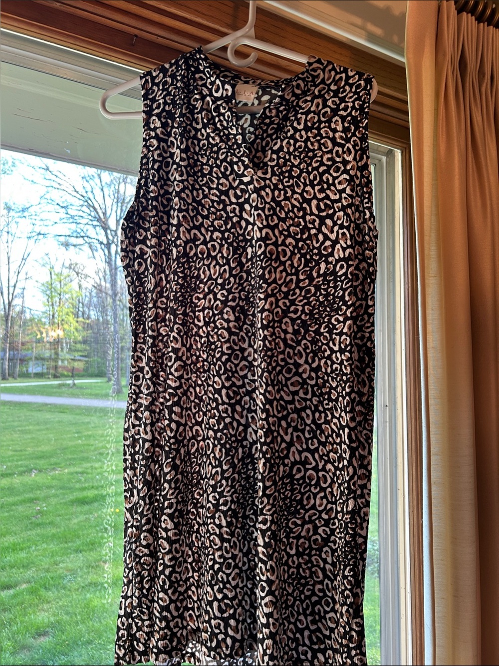 LIA Love Is All Leopard Print Sleeveless Dress Womens Large
